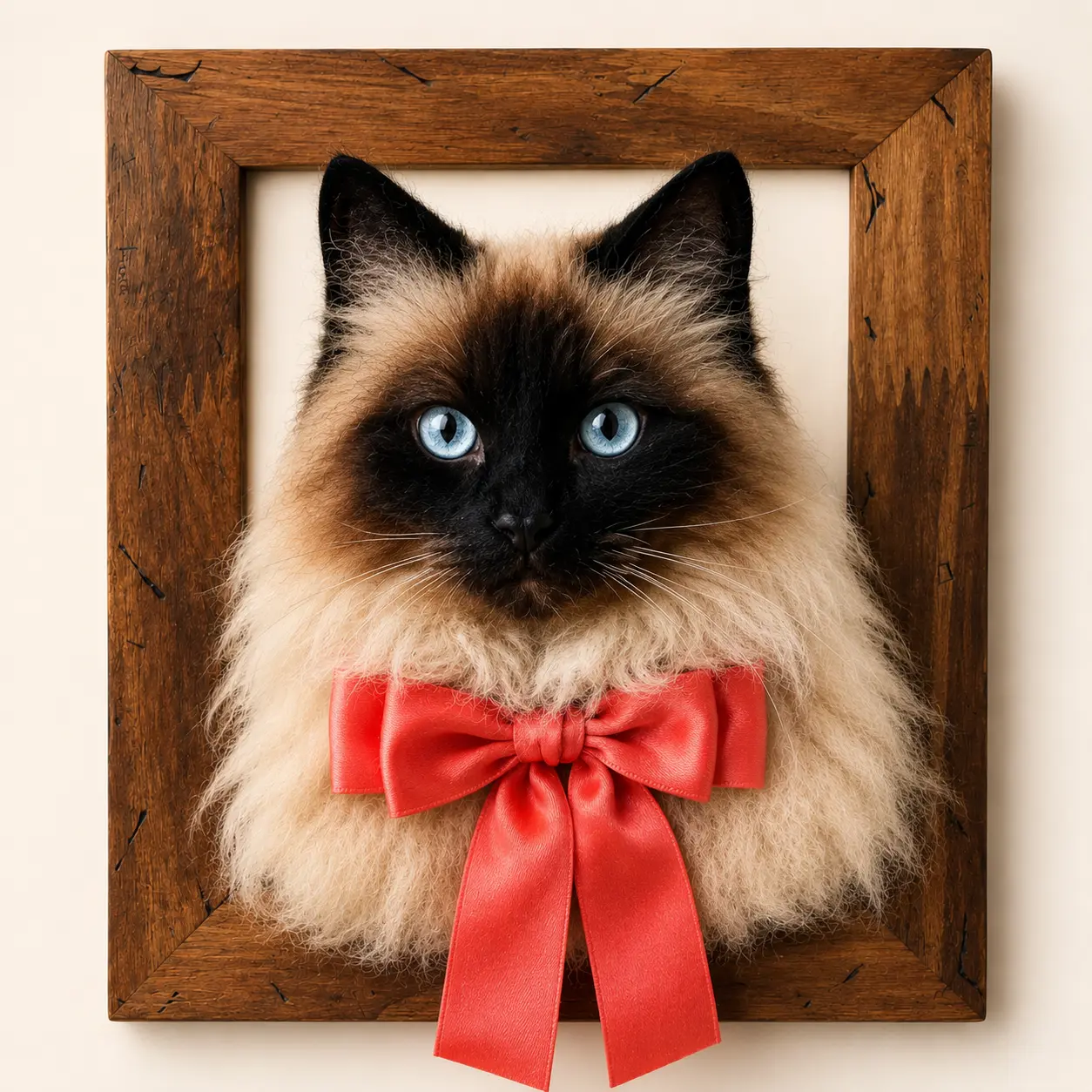 Gato siamês em feltragem